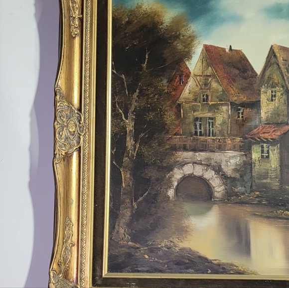 VINTAGE OIL ON CANVAS PAINTING SIGNED BY ITALIAN ARTIST CASALITTI 27X31 " FRAMED - Picture 5 of 12